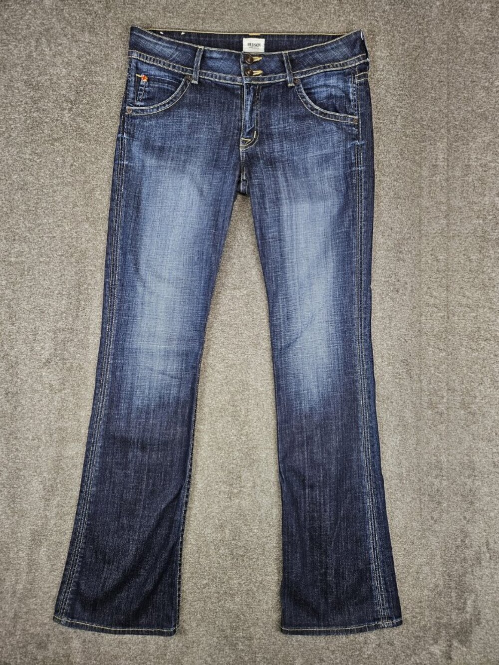 Hudson Signature Bootcut Dark Blue Wash Jeans Womens 30 (33x34) Flap Pockets